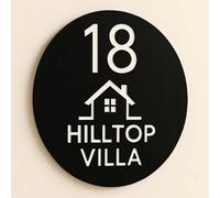 Numeri Civici Moderni Personalizzati Per Pareti Esterne, Targhetta In Acrilico Personalizzata Con Nome Della Via Per Giardino, Cortile, Casa, Regalo Per Inaugurazione Della Casa(Black-White)