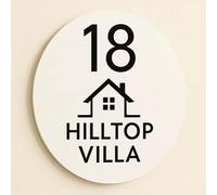 Numeri Civici Moderni Personalizzati Per Pareti Esterne, Targhetta In Acrilico Personalizzata Con Nome Della Via Per Giardino, Cortile, Casa, Regalo Per Inaugurazione Della Casa(White-Black)