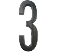 Numeri Civici Numeri civici 1pc 101mm Numero civico in metallo autoadesivi for esterni Adesivi for porte cassetta postale 4 pollici Argento/nero in lega di zinco #0-9(Noir,3)