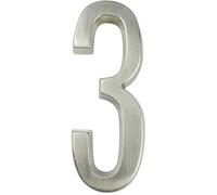Numeri Civici Numeri civici 1pc 101mm Numero civico in metallo autoadesivi for esterni Adesivi for porte cassetta postale 4 pollici Argento/nero in lega di zinco #0-9(Silver,3)