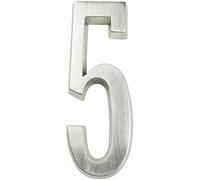 Numeri Civici Numeri civici 1pc 101mm Numero civico in metallo autoadesivi for esterni Adesivi for porte cassetta postale 4 pollici Argento/nero in lega di zinco #0-9(Silver,5)