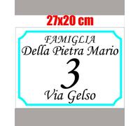 Numeri civici numero civico ALLUMINIO num.personabilizzabile mis 20x27 cm.