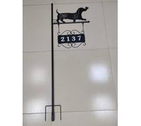 Numeri civici per esterni, cartello con indirizzo su entrambi i lati, cartelli per case e cortili, numero con bagliore al buio, adatto per giardino, prato, vialetto decorativo per esterni (cane in