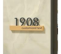 Numeri Civici Personalizzati, Cartello Con Indirizzo E Testo Con Retroilluminazione E Supporto In Legno, Visibile Giorno/notte, Perfetto For L'arredamento Di Abitazioni/hotel(Beech wood)