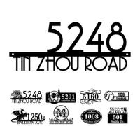 Numeri civici personalizzati in metallo personalizzati per indirizzo stradale targa cassetta postale per esterni giardino inaugurazione della casa regalo stile 11