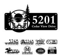 Numeri civici personalizzati in metallo personalizzati per indirizzo stradale targa per cassetta postale per esterni giardino inaugurazione della casa regalo Style7