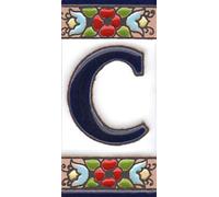 Numeri civici, piastrelle in ceramica con numeri e lettere, motivo floreale ciliegia, dimensioni piastrelle: 7,5 cm x 3,5 cm, 3 a 10 cornici (lettera)