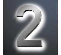 Numeri Civici Retroilluminati A LED Per Casa, Numero Civico Moderno In Acciaio Inossidabile Per Esterno, Insegna Indirizzo di Casa Illuminato, Numeri Civici In Metallo