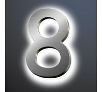 Numeri Civici Retroilluminati A LED Per Casa, Numero Civico Moderno In Acciaio Inossidabile Per Esterno, Insegna Indirizzo di Casa Illuminato, Numeri Civici In Metallo