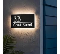 Numeri Civici Retroilluminati A LED Personalizzati, Cartello Con Indirizzo Alimentato A Energia Solare, Targa LED Personalizzata Impermeabile, Numero Civico For Cortile E Vialetto(15x30 cm)