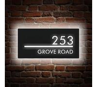 Numeri Civici Retroilluminati A LED Personalizzati, Insegne Acriliche Personalizzate, Targhe A LED Con Luce Bianca Calda/fredda, Eleganti Decorazioni For Esterni For Casa E Ufficio(20x40 cm)