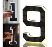 Numeri civici solari 2026 per esterni, 16,7/22,9 cm, retroilluminati, illuminati per esterni, LED impermeabili IP65, montaggio a vite o adesivo senza trapano, dal tramonto all'alba (9)
