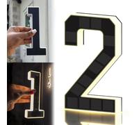 Numeri civici solari 2026 per esterni, 16,7/22,9 cm, retroilluminati, illuminati per esterni, LED impermeabili IP65, montaggio a vite o adesivo senza trapano, dal tramonto all'alba (2)