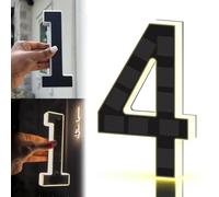 Numeri civici solari 2026 per esterni, 16,7/22,9 cm, retroilluminati, illuminati per esterni, LED impermeabili IP65, montaggio a vite o adesivo senza trapano, dal tramonto all'alba (4)