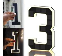 Numeri civici solari 2026 per esterni, 16,7/22,9 cm, retroilluminati, illuminati per esterni, LED impermeabili IP65, montaggio a vite o adesivo senza trapano, dal tramonto all'alba (3)
