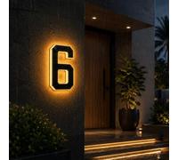 Numeri civici solari per esterni, numeri di indirizzo con luci a LED, 1 | Numeri civici illuminati impermeabili IP65, dal tramonto all'alba, accensione e spegnimento automatici