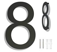 Numeri civici Ywonoby - Numeri civici grandi in acciaio inox spazzolato, numeri di porta, targa indirizzo - Numeri civici moderni galleggianti grigio nero-6 pollici 152mm altezza - numero 8
