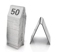 Numeri Da Tavolo 1-100 in Acciaio Inox Targhette Per Numeri Da Tavolo Riservati, Cartellini Per Numeri Da Tavolo Bifacciali, Porta-Tavoli a Tenda Per Ristoranti, Caffetterie Ed Eventi(1-50 (5x4cm))