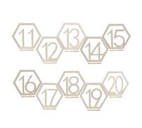 Numeri Da Tavolo 10 pezzi di cartelli da tavolo in legno scavato con numeri for ospiti, decorazioni for matrimoni, eventi e feste di compleanno Segnaposto Per Numeri Di Tavolo E Posti(Number 11-20)