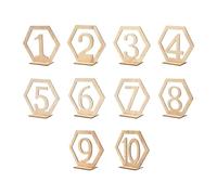 Numeri Da Tavolo 10 pezzi segnaposto in legno con numero di posto esagonale for fidanzamento Segnaposto Per Numeri Di Tavolo E Posti(Number1-10)