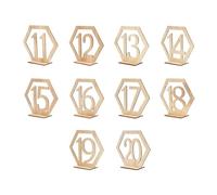 Numeri Da Tavolo 10 pezzi segnaposto in legno con numero di posto esagonale for fidanzamento Segnaposto Per Numeri Di Tavolo E Posti(Number11-20)