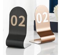 Numeri da tavolo fissi for ristoranti, segnaposto in acciaio inossidabile, numeri bifacciali 1-10/20, facili da sistemare, stabili e durevoli.(Rose Gold,1-10(12x6cm))