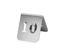 Numeri da tavolo in acciaio inossidabile 1 a 10 numeri Per Ristoranti | Targhe da scrivania in piedi su entrambi i lati for carta di posto riservato for ristoranti, bar e caffè(Silver,7x8cm)