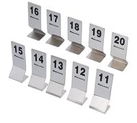 Numeri da tavolo in acciaio inossidabile, Carte numeriche da tavolo in acciaio inossidabile 155 mm x 60 mm, confezione da 25/50(1 to 50)