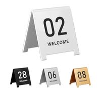 Numeri da tavolo in acrilico, Numeri Da Tavolo In Acrilico Tenda Bifacciale Impilabile Multicolor 7x6cm/9x8cm Confezione Da 10(White 7 * 6cm,81-90)