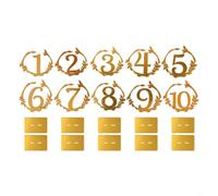 Numeri da tavolo in materiale acrilico, set di 10 con base per matrimoni, eventi, conferenze aziendali e uso ristorante, trasparenti e di lunga durata