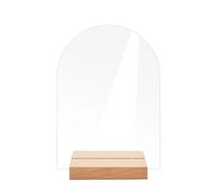 Numeri da Tavolo Matrimonio Transparent Acrylic Arch-shaped Table Card Wedding Number Plate Banquet Diy Wooden Base Seat Sign(10x14cm,10 PCS)