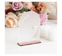 Numeri da tavolo Numeri da tavolo a forma di arco Matrimonio in oro con supporti Decorazioni for ricevimenti 3D(Brown,No.1-5 (10x15cm))
