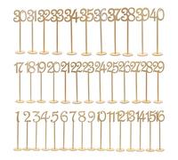 Numeri da tavolo robusti in legno da 1 a 40 con basi, ideali per matrimoni, ristoranti, eventi, grandi numeri di facile lettura, 7,9 x 7,9 x 35,1 cm