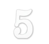 Numeri Decorativi in Legno, 0-9, Bianco, 11 cm di Lunghezza, 1,2 cm di Spessore, per Decorazioni Fai da Te (NUMERO 5)
