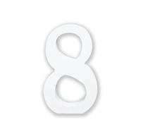 Numeri Decorativi in Legno, 0-9, Bianco, 11 cm di Lunghezza, 1,2 cm di Spessore, per Decorazioni Fai da Te (NUMERO 8)