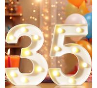 Numeri decorativi luminosi a LED da 22,4 cm, per decorazioni per il 35° compleanno, targa illuminata per feste di compleanno, luci notturne, matrimoni, anniversari, decorazione da parete per la casa,