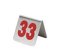 Numeri dei tavoli, Numeri da tavolo in acciaio inossidabile stile tenda bifacciale 2x2x2 pollici, set 10(41-50)