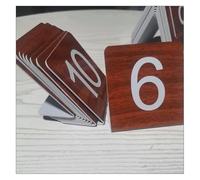 Numeri dei tavoli, Numeri da tavolo, numeri in ABS 3D a forma di V o L, 2,9 pollici, effetto legno, diverse dimensioni(Woodgrain L-shape,45687)