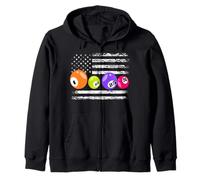 Numeri di bandiera americana del bingo giocatore di bingo patriottico Felpa con Cappuccio