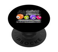 Numeri di bandiera americana del bingo giocatore di bingo patriottico PopSockets PopGrip Adesivo