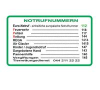 Numeri di emergenza adesivi Svizzera, decalcomania (R65/6) w