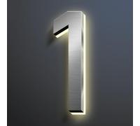 Numeri di Indirizzo di Casa Illuminati A LED Retroilluminati, Look Moderno di Alto Livello, Acciaio Inossidabile Lucidato A Mano Impermeabile per Insegne di Indiriz, 1, 20 Inch/500mm