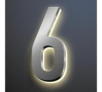 Numeri di Indirizzo di Casa Illuminati A LED Retroilluminati, Look Moderno di Alto Livello, Acciaio Inossidabile Lucidato A Mano Impermeabile per Insegne di Indiriz, 6, 20 Inch/500mm