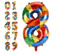 Numeri di Palloncini da Costruzione, 81cm Palloncino in Mylar con Foil di Elio Grande da per Feste a Tema per Feste per Bambini Decorazioni per Feste di Compleanno per Ragazzi e Ragazze (8)