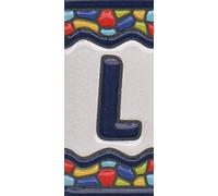 Numeri di piastrelle per casa, numeri in ceramica spagnola e lettere piastrelle, design finestra della chiesa, dimensioni: 7,5 cm x 3,5 cm, 3 a 10 cornici (lettera)