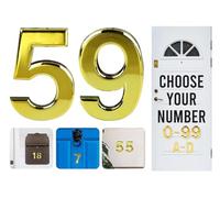 Numeri di porta adesivi da 7,6 cm, 0-99, numeri civici dorati, ABS, autoadesivi, 3D, per porte, cassette postali, camere d'albergo, numero 59