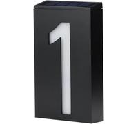 Numeri di Porta Numeri Civici per Esterni Numero Civico Targa Ad Energia Solare Targa per Indirizzo Numero Civico Luci per Portico Esterno con Batteria Ricaricabile Solare, 1
