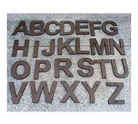 Numeri digitali for porte con lettere dell'alfabeto, 1 pezzo da 127 mm/5 pollici, numeri in metallo, targhe in ghisa retrò for, cartello alfabeto for esterni indirizzo stradale fai te(Letter F)