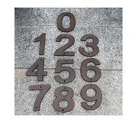 Numeri digitali for porte con lettere dell'alfabeto, 1 pezzo da 127 mm/5 pollici, numeri in metallo, targhe in ghisa retrò for, cartello alfabeto for esterni indirizzo stradale fai te(Number 7)