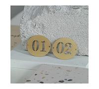 Numeri digitali for porte con lettere dell'alfabeto, numeri da tavolo in ottone retrò 0 a 9, targhetta dorati 6 cm, digitale rotonda for ristorante bancone(Number 04)